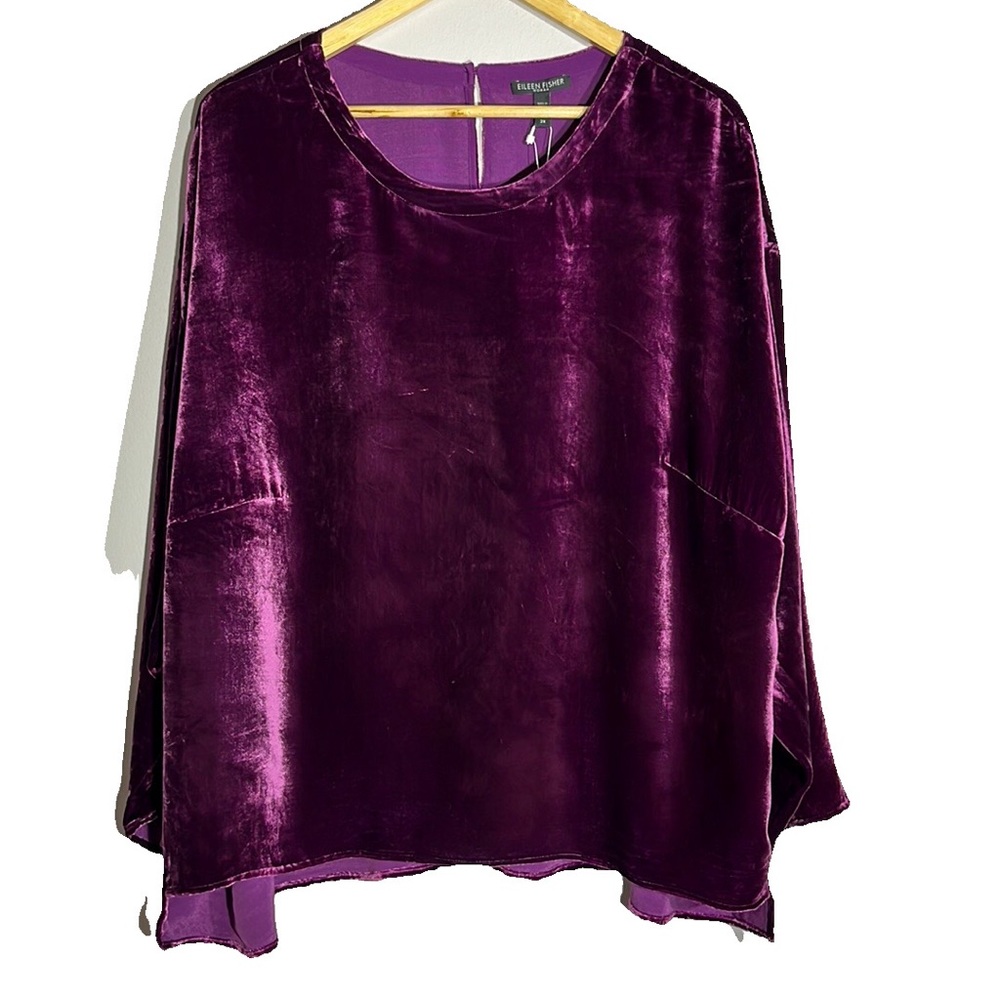 Eileen Fisher Women’s Blouse Sweet Plum Velvet Size 2X